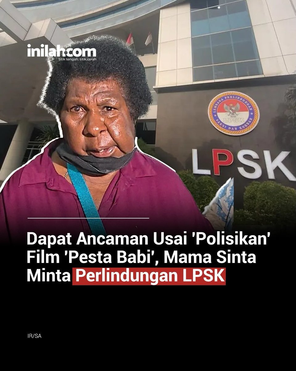 DS_yantie's tweet photo. Salut buat Mama Sinta. 
Di tengah banyak yg diam, beliau pilih lapor terkait film Pesta Babi ke polisi. 
Mama Sinta mungkin gak menyangka kalau akan ada resiko besar, seperti dapat ancaman. 
Tapi mama tetap maju meskipun akhirnya minta perlindungan LPSK. 

Ini bukan soal film, ini soal keberanian jaga marwah Papua.