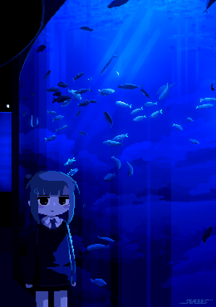 seaeees's tweet photo. 水族館
#pixelart #ドット絵 https://t.co/sozytBtklm