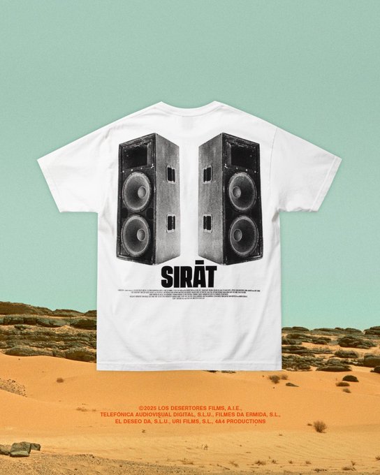 sforumlavita's tweet photo. 🎬『シラート』(@sirat_jp)
　　　　×
 GEEKS RULE (@RuleGeeks0805)

▼ コラボTシャツ (2種) 劇場窓口にて販売中 ▼

【サイズ】M / L / XL / XXL
【価格】各11,000円 (税込)

【販売期間】6/6(土)～6/19(金) 2週間限定‼️

#シラート https://t.co/EaZEQnGMRr