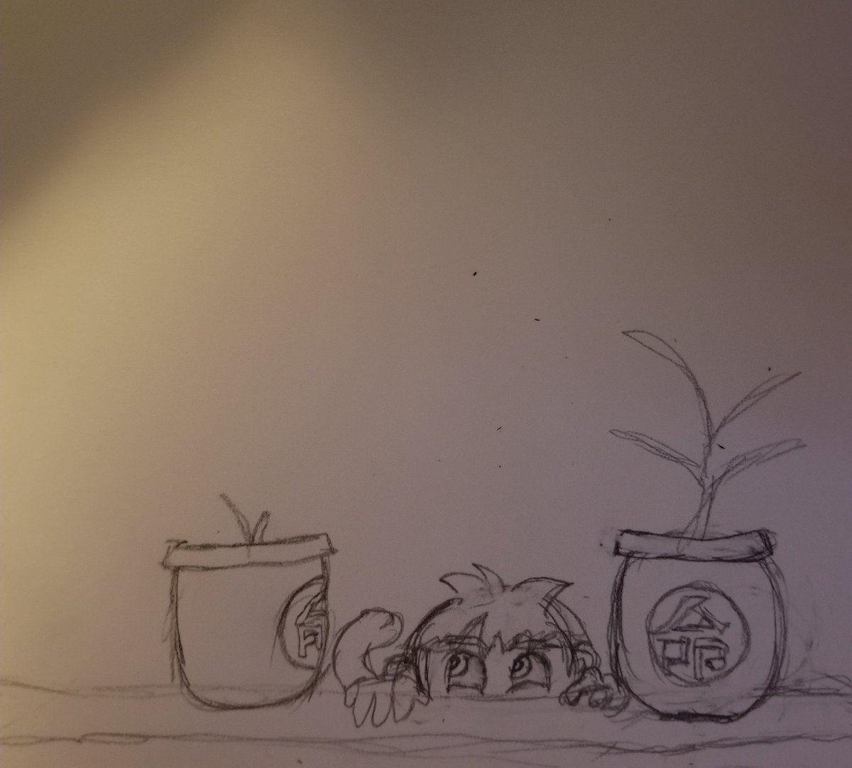 ToonQueen's tweet photo. Day 6. Planting. My OC Boxer, kid of my OC Avoca x Future Trunks, checking on the senzu beans his mom is growing. As an adult Boxer is able to cultivate a lot more senzu plants. Good idea cuz 3 out of his 4 siblings are always in trouble and Dragon Balls don't exist again yet. https://t.co/rj7FYCDHcO
