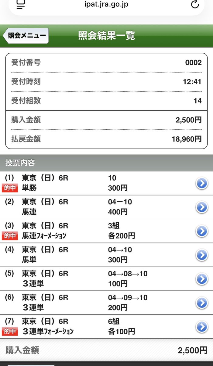 tanapyflute's tweet photo. 多忙だったため久々に競馬🏇
とりあえず満足( ¯﹀¯ )こういう日は続けるとマイナスなるからな、帰りましょ💪 https://t.co/xANj2Tw5j4