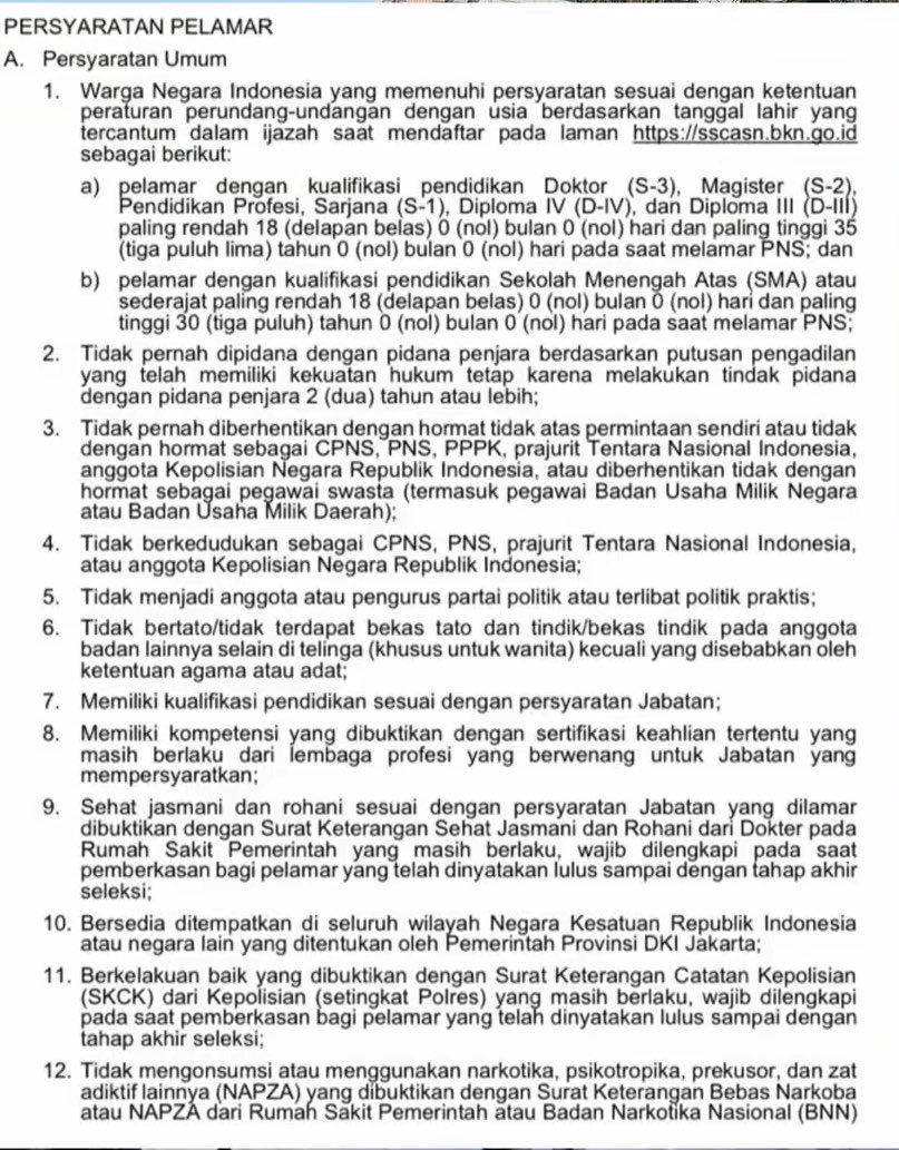 Hito9456's tweet photo. Yuk gais yg pengen dapet penempatan di ibu kota dengan tukin yg lumayan ‘bersaing’, siapin diri kalian buat mencoba cpns pemprov DKI. 
Tips dr pengalaman gue yg lolos thn 2024:
1. Jangan daftar di awal-awal, biasanya banyak instansi yg suka spill formasi 0 palamar
2. Ikutin grup cpns di telegram, biasanya info2 seperti itu suka update di telegram duluan
3. Nilai SKD tinggi belum tentu lolos, begitupun sebaliknya SKD rendah belum tentu gagal. Tergantung saingan kalian di formasi yang kalian pilih, makanya pinter2 pilih formasi
4. Oh iya enaknya di pemda tesnya nggak ada psikotest dan wawancara jadi pasti sangat transparan
5. Jangan takut sama syarat TOEFL, justru itu celahnya. Banyak orang yang langsung skip karena harus tes TOEFL duluan. Padahal toefl prediction jg boleh dipakai berdasarkan info BKD DKI Jakarta waktu itu melalui kolom komentar instagramnya. Makanya kita juga perlu update di instagram BKD
6. Banyak lembaga TOEFL online yang bisa tes berulang kali sampai skornya memenuhi syarat

Jadi jangan takut buat apply Pemprov DKI Jakarta walaupun peminatnya banyak, karena pasti banyak hidden gem dibeberapa formasi
