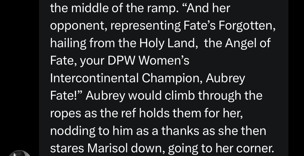 DestinyProW's tweet photo. “Next up is the DPW Women’s Intercontinental Championship match between Marisol Fate and the champion Aubrey Fate!” https://t.co/ZboP0oIpIe