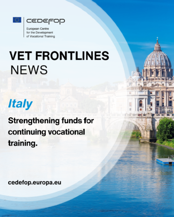 Cedefop's tweet photo. 🇮🇹 Italy is strengthening Interprofessional Funds for continuing vocational training (CVET)

Read more: https://t.co/8bYjFKjTsz https://t.co/DgwhnehGcm