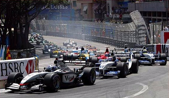 F1BigData's tweet photo. It has been more than 20 years since a driver lost first position at the start in Monaco, when David Coulthard overtook Montoya in 2002 starting from P2 https://t.co/RcdDAH0Bvd