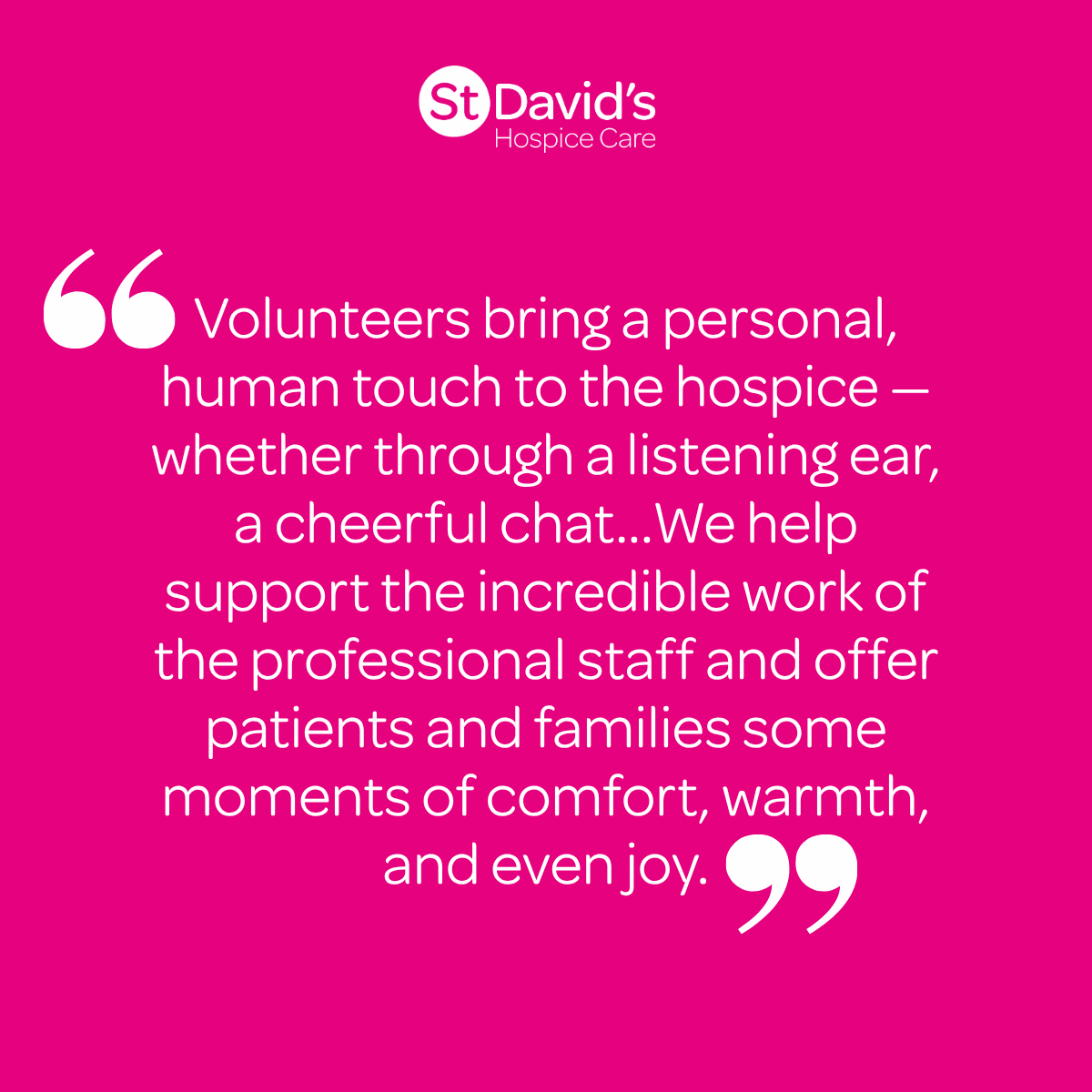 SDFHC's tweet photo. What do you feel volunteers bring to the Hospice? 👇 

A powerful question highlighting how your time can make a far-reaching, long-lasting difference in so many ways at St David's Hospice Care ❤️

🌟 Volunteering is a valuable way to give back, do good &amp; make a real difference. https://t.co/triQpZnAd4