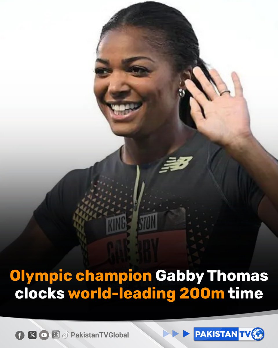 Gabby Thomas won the women's 200 metres at the Lone Star Grand Prix in Texas, po...