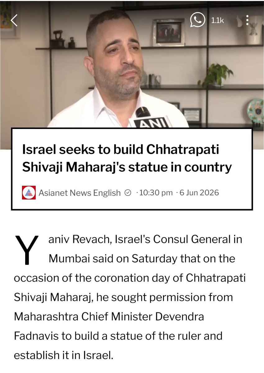 AnshMavani's tweet photo. I’ve always wanted to visit Israel but haven’t yet this beautiful step tempts me even more! 

Thank you #Israel Govt @netanyahu for this wonderful gesture. 

We Bharatiya admire your incredible bravery &amp; resilience. 

We love you &amp; learn a lot from you! Jai Shivaji! Jai Hind! 🙏 https://t.co/LqZ451oWyq