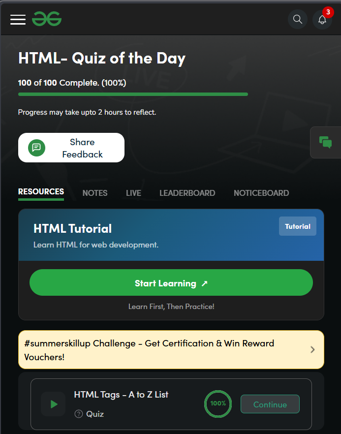 Not_Tushh's tweet photo. Day 14 of #SummerSkillUp 🚀
Today's progress @geeksforgeeks :
• HTML: Tags A–Z List
•JavaScript: Strings
One step closer to mastering web development fundamentals. 💻🔥
#skillupwithgfg #summerskillup #webdevelopment https://t.co/N0IaHZyTqO