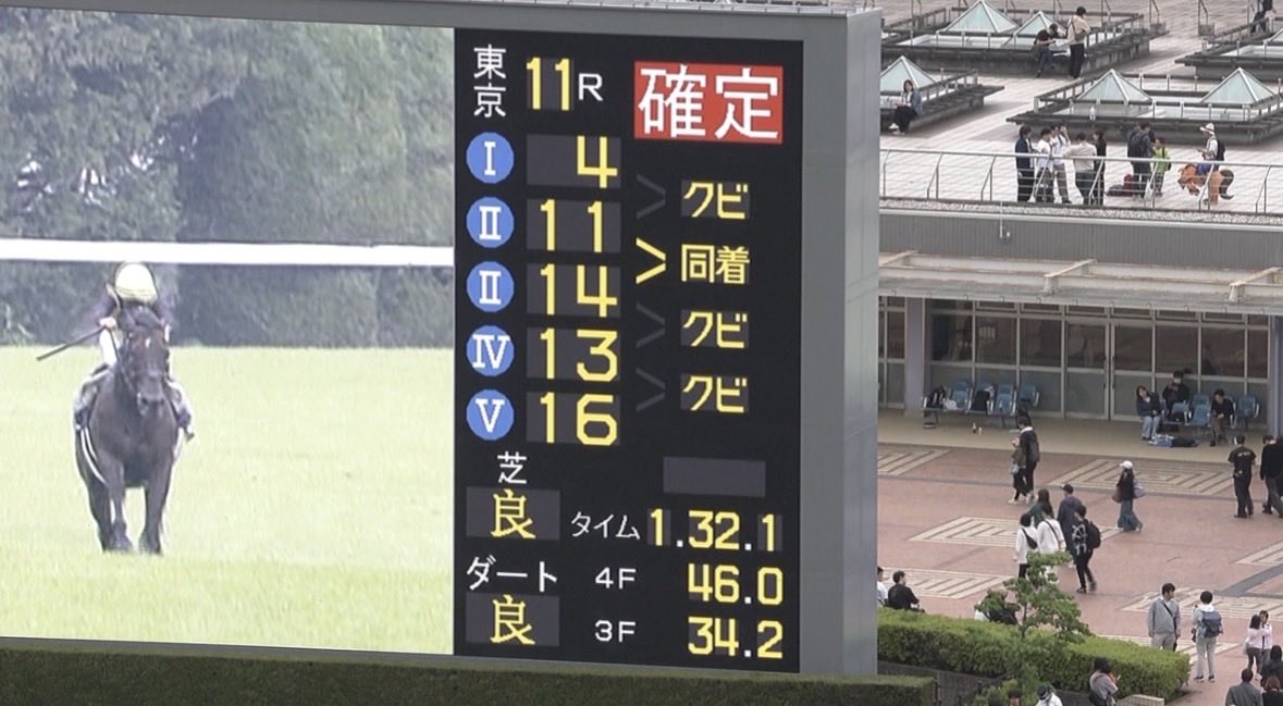oikirikeiba's tweet photo. とても長かった天皇賞春のハナ差2cm決着に比べて、体感早すぎる同着決着 https://t.co/Q9kaDiwKwN