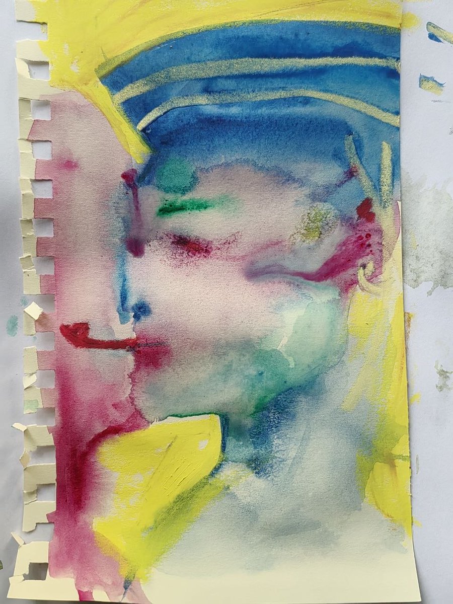 nvU_co's tweet photo. my first time using watercolors. i really like how watery they are. gonna keep playing around with them https://t.co/uot3eoZsxy