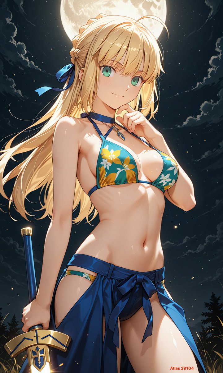 AtlasSub2's tweet photo. 勝手に水着ログレス
第一再臨(オサレな水着)
第二再臨(オサレなビキニ)
第三再臨(元に戻るの？)
#アルトリア・ペンドラゴン #FGO https://t.co/K6zkkVYdu5