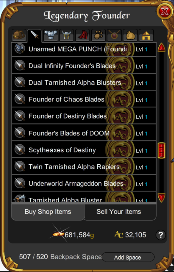 MosInAQW's tweet photo. @Alina_AE @YoshinoAE The Legendary Founders and above tiers are still missing key Founder Shop items. The Dual wield version of all Legendary Founder blades are missing, alongside the Legendary Founder version of the Baby Dragons to complete the sets as promised. https://t.co/McGwGwCtgJ