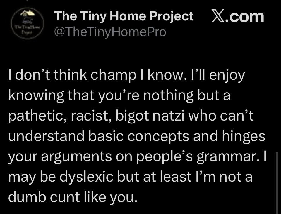 Dunger71's tweet photo. @kevcabana @Standup_global Why are the people who agree with you so soft that they have to block to defend their delusions.
This dumb shit can’t even spell Nazi yet he accuses people of being one if they disagree with his delusions.
Ironically he says I’m dense.
Gotta love them retards. https://t.co/ZaGqThD1tC