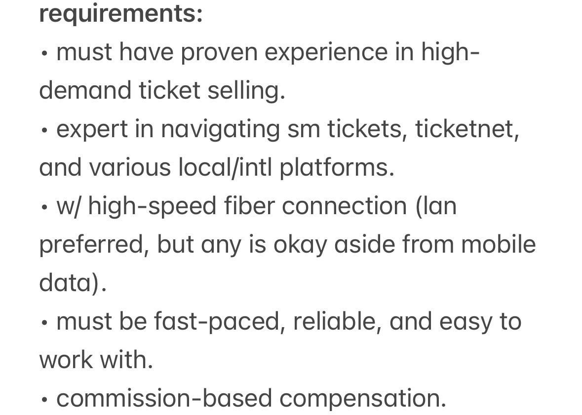 akieticketing's tweet photo. hiring: permanent ticket assistants / commissioners admins 

we are looking for experienced individuals to join our team for upcoming local & international tours!

if interested, please dm us !

📌 htb tpa ticket assistance tix ticketing ts proxy service purchasing wts lfb dl help to buy jastip jaswar ticket war part time online job concert con 대리예매 대리티켓팅 댈티 代理チケッティング チケット代行ร้านกดบัตร