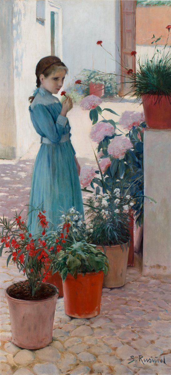 MuseusDeSitges's tweet photo. 🌺 Poques obres evoquen Corpus a Sitges millor que aquesta pintura de Santiago Rusiñol:
📌 ‘La nena de la clavellina’ (1893), 153 x 71 cm, pintura a l’oli sobre tela. Museu del Cau Ferrat.
ℹ️ https://t.co/gxr4piEY8C https://t.co/U0TBpT1YGk
