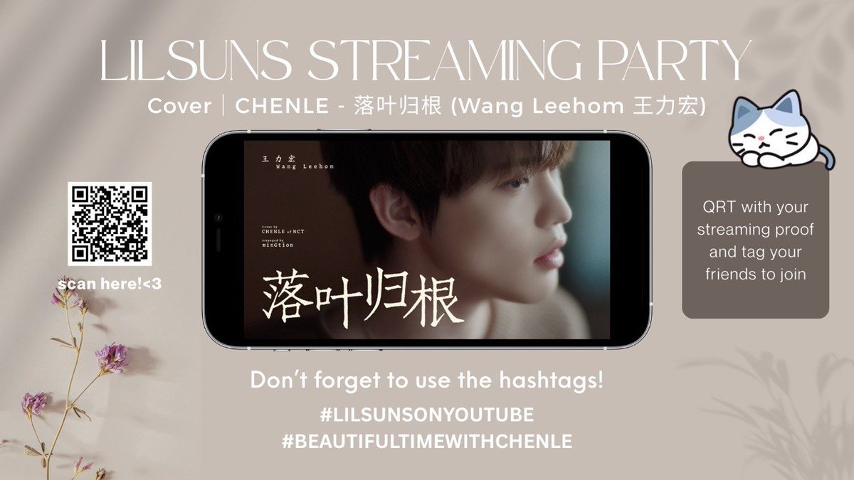 ZCLSTREAM's tweet photo. ＊*•‌‌‌🧚‍♂️ CHENLE's COVER 落叶归根 (Wang Leehom 王力宏) STREAMING PARTY 😸 •‌‌‌*˚＊

🔗https://t.co/P6WJHxwQ9S

‼️ Don’t Break the Chain! ‼️

⭐ tag : all beloved dreamzens &amp; lilsuns 🩵

#BeautifulTimeWithCHENLE
#LilsunsOnYouTube https://t.co/hR3ndpSyNc