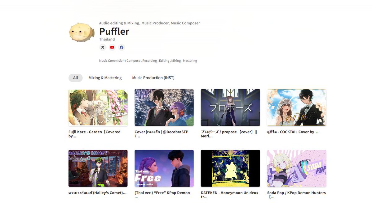 PufflerPupo01's tweet photo. Commission Vocal Mixing  (เดือนมิถุนายน) [0/5คิว] 
• ร้องเต็มเพลง 1,500 THB 
• ร้องเเค่ท่อนฮุก 600 THB 
• ราคา ( เพิ่มคนร้อง +500 ต่อคน ) Music Composing&amp;Arranging (เดือนมิถุนายน )[0/3คิว] 
• Arranging 5,000 THB 
• Original Song 8,000 THB 
#commissionTH #Mixing https://t.co/qP94hfiwi1