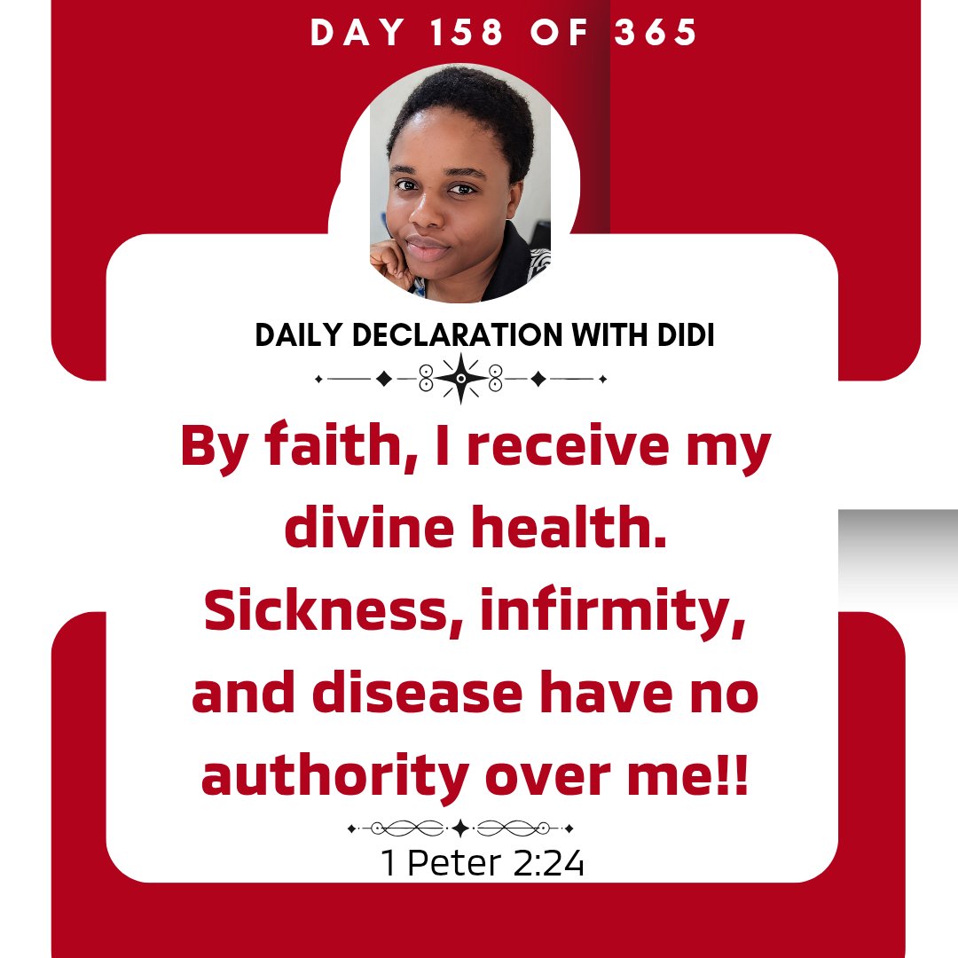 edidiongotong01's tweet photo. Amen and Amen!!, π
By His stripes, I am healed, completely, fully and permanently!π
#Didi #Jesusbaby #DailyDeclaration https://t.co/AnsJSbJE3j