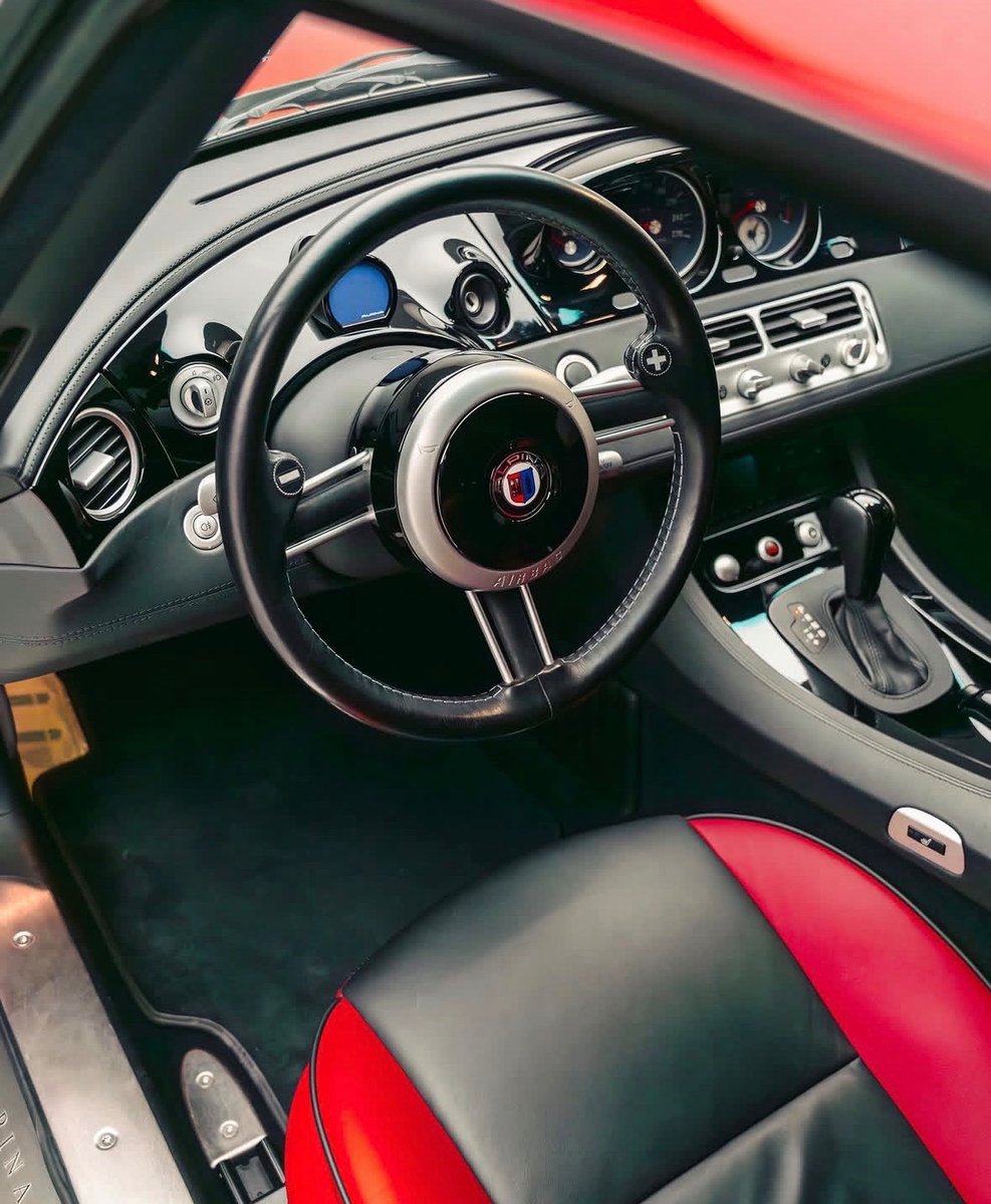 GrailArchive's tweet photo. This is the ultra-rare 2003 BMW Alpina Roadster V8 (based on the legendary E52 BMW Z8 platform). Only 555 units were ever produced globally, making this vibrant red-on-black/red spec an absolute unicorn for collectors https://t.co/s0R2jpxYiG