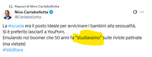 Approfonditore's tweet photo. @AntoniFerrante ripubblicare il post di #Cartabellotta che ha studiato (lo dice lui) sulle riviste porno non è il massimo. Rileggendolo bene dimentica la cosa più importante, "i genitori", una entità irrilevante a quanto pare. Guardare foto osé non l'ha aiutato con i congiuntivi https://t.co/CkpfKFSvyb