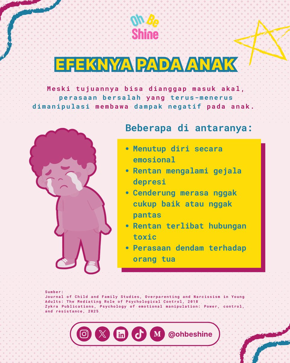 ohbeshine's tweet photo. Namun tanpa disadari, ada pola komunikasi tertentu yang bisa membuat anak merasa bersalah, takut mengecewakan, atau sulit menyampaikan perasaannya dengan jujur.

Yuk, pahami lebih dalam tentang parenting guilt tripping lewat postingan ini! 💖 https://t.co/ztlsjyawVC