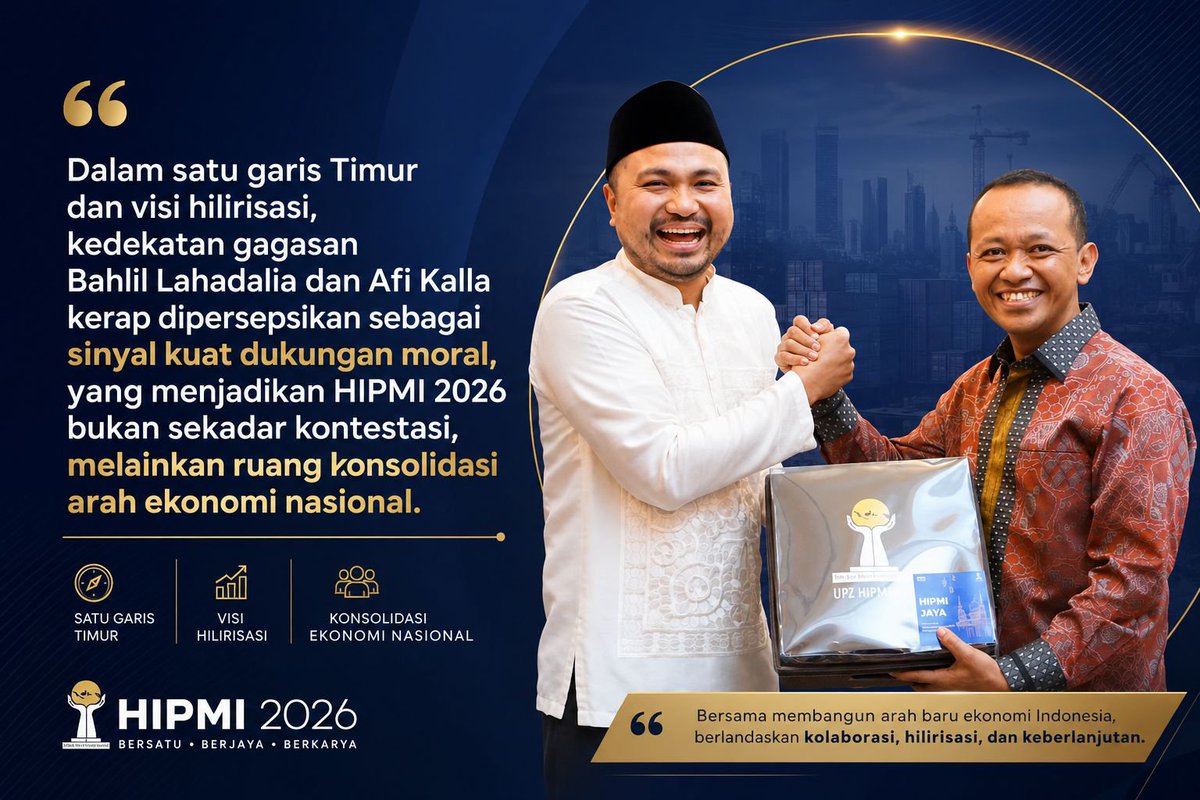 Udin2k's tweet photo. publik sekarang bukan cuma ngeliat program kerja aja, tapi juga jaringan dan komunikasi kandidat ✨ makanya ketika muncul kabar Kanda Dukung Afi nih, banyak yang langsung mengaitkannya dengan peluang besar di bursa caketum hipmi #HIPMIBahlil https://t.co/nvyzs88kDV