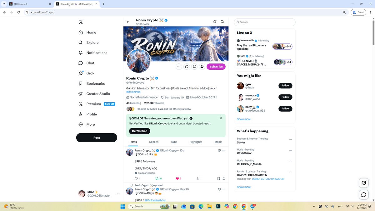 GOkLDENmaster's tweet photo. @CGAPromotes @RoninCrypyo tysm! https://t.co/qkyS7JAHB7