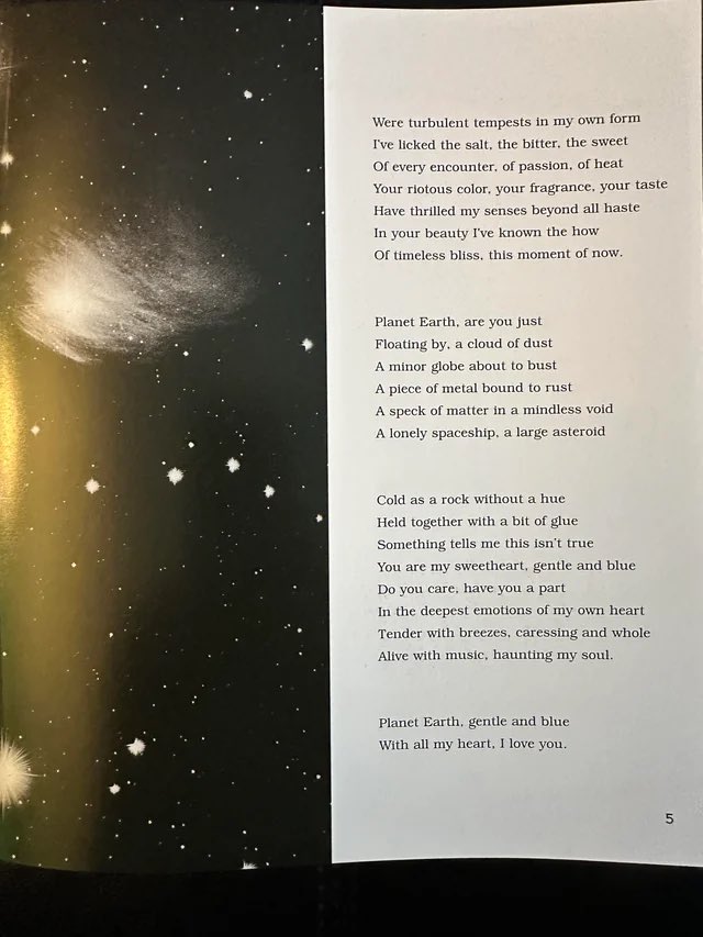 myapriest's tweet photo. michael narrating a poem he made in 1990 called planet earth. it’s so beautiful and calming. https://t.co/zBfNAN2G4g