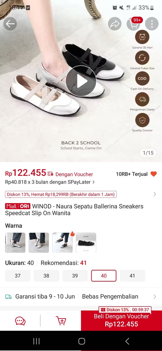 lwucuu's tweet photo. WTS Sepatu Winod Naura Ballerina Flatshoes - Black

📌 Size 41 (panjang 25,5 cm)
🏷 75.000

jual rugi karena kebesaran, masih baru with box belum pernah dipake yaa

Co shopee only https://t.co/rLUxbO4v9J