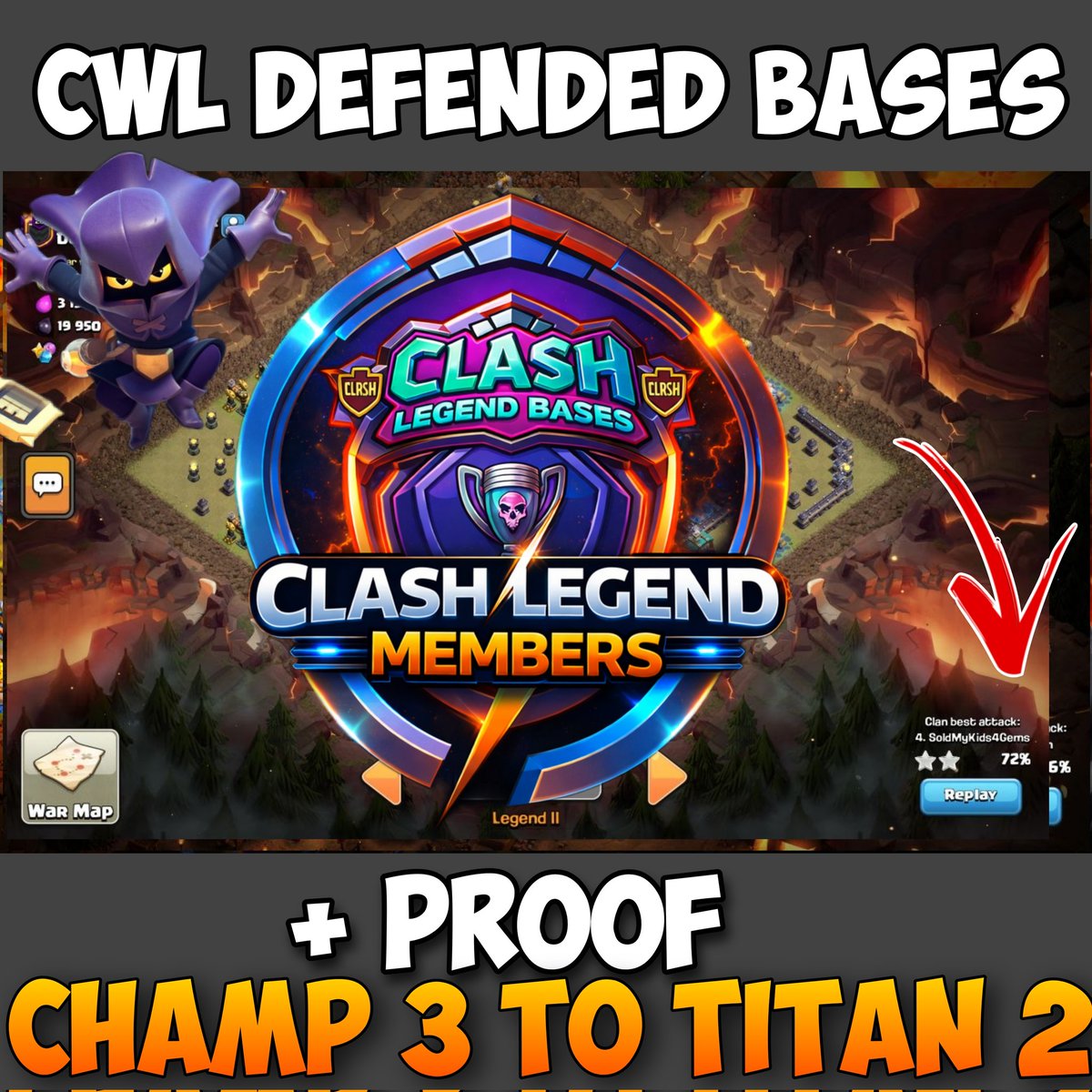 ClashLegendbase's tweet photo. Defended CWL Bases 
With proof and same traps
Posted for members.

💎 *Join Membership* / Monthly Basis 💎
For Link  👇 
Open ticket - 
https://t.co/xhxgCkKMwW

Become a member through *Discord:* 
https://t.co/dTA0NXlO2t

#ClashOfClans #ClashEsports #th17BaseLink #clashlegendbase https://t.co/8U6Nb2zUtx