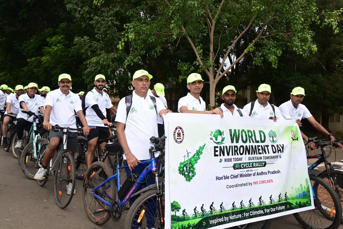 IN_Circars's tweet photo. 🌿 We planted hope, pedalled for change & celebrated action over words.
This World Environment Day, #INSCircars brought together a sapling plantation drive & cycle rally, echoing call to #BeatPlasticPollution & build a greener tomorrow. 🚴🌱
#WorldEnvironmentDay
#ClimateAction https://t.co/BOAc2bnwhw
