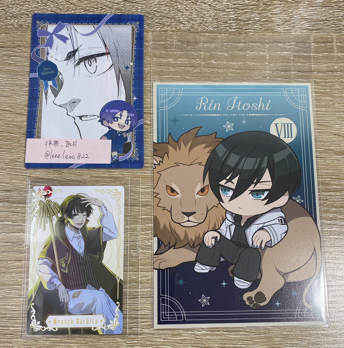 leeeleoo822's tweet photo. @1 【交換】 ブルーロック 秋葉原アトレ 運命の一枚 インターバル 抽選会特典 ポストカード

譲　vol.1 SD 凛
　　vol.2 インターバル 蜂楽

求　同異種 等身 御影 玲王

6/11夜池袋または6/13昼か夜池袋お手渡し>郵送
凛さんは鼻部分初期傷あります。
難しいと思いますがお気軽にお声掛けください🙇🏻‍♀️ https://t.co/uG5JXPTukh