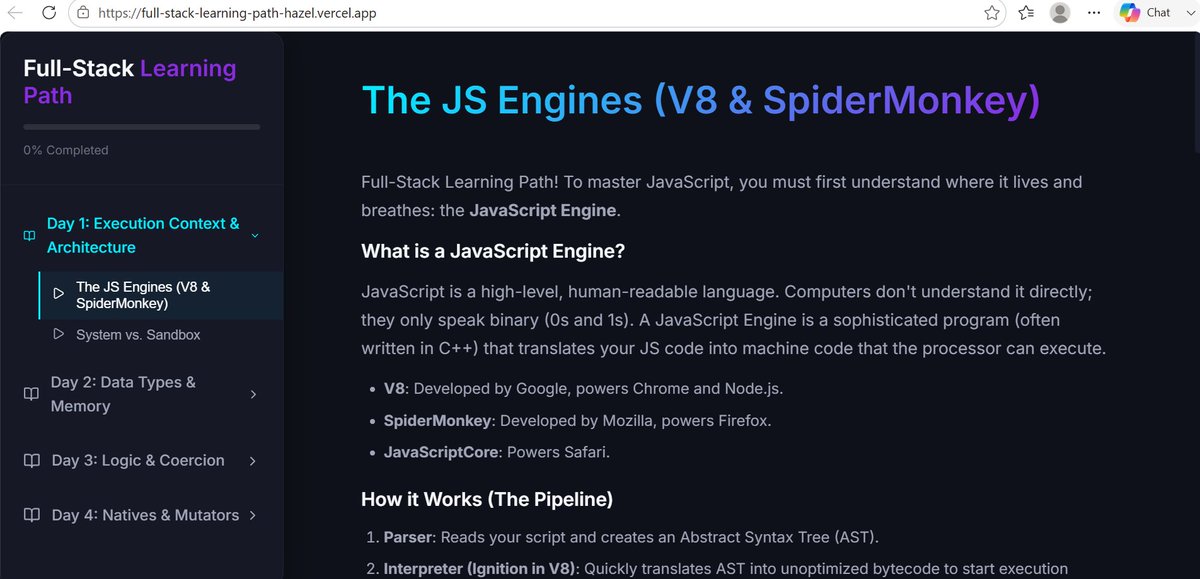akdowa74438's tweet photo. Just launched Full-Stack Learning Path! 🚀
A 4-day interactive learning platform for JavaScript beginners. https://t.co/4vXos6Z3cm