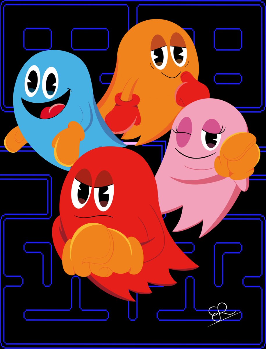 Ericrod1996's tweet photo. Team Ghost - Blinky, Pinky, Inky &amp; Clyde #PacMan #TeamGhost #Blinky #Pinky #Inky #Clyde #BandiNamco #2D #DigitalArtㅤㅤㅤㅤ #DigitalArtwork #ArtistonTwiiter #PacManSnackBreaks https://t.co/O5mH8ZpTHD