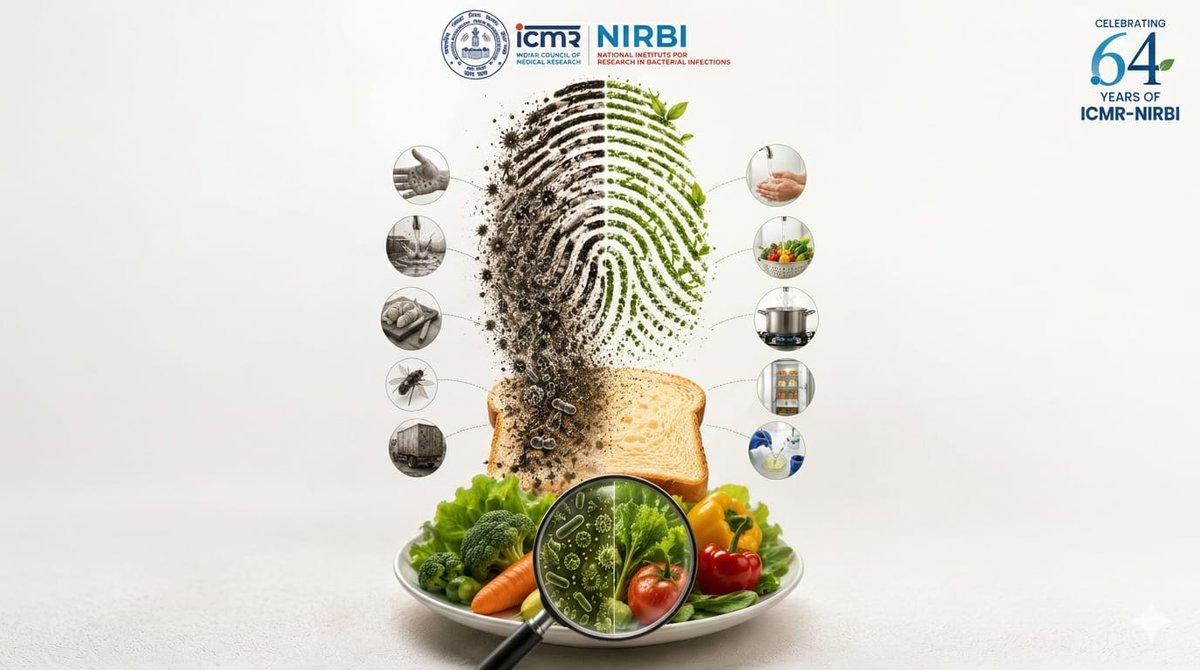 ICMRNIRBI's tweet photo. Every safe choice from production to preparation & consumption helps prevent foodborne illnesses, let us work together to ensure that safe food is not a privilege, but a right for everyone, everywhere.
#WorldFoodSafetyDay #FromBurdenToSolutions #SafeFoodEverywhere #ICMR4NewIndia https://t.co/0xzDEAWi1g