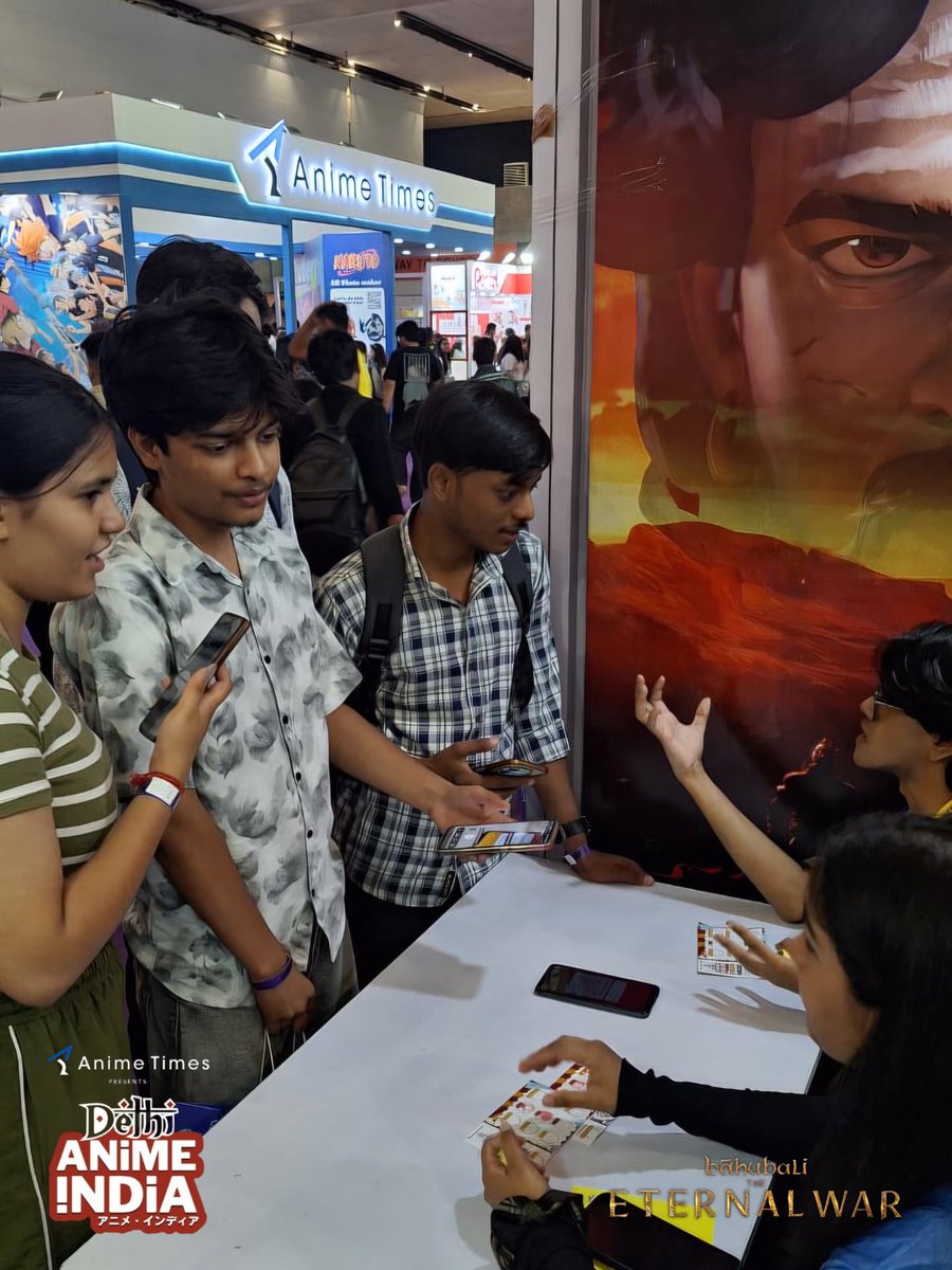 BaahubaliMovie's tweet photo. The love for #BaahubaliTheEternalWar from the Anime community has been nothing short of phenomenal! ❤️‍🔥

We got a glimpse of that excitement at #AnimeIndiaDelhi, and we're more than excited for what's ahead. 

#Baahubali #AnimeIndia https://t.co/aJlXSFP620