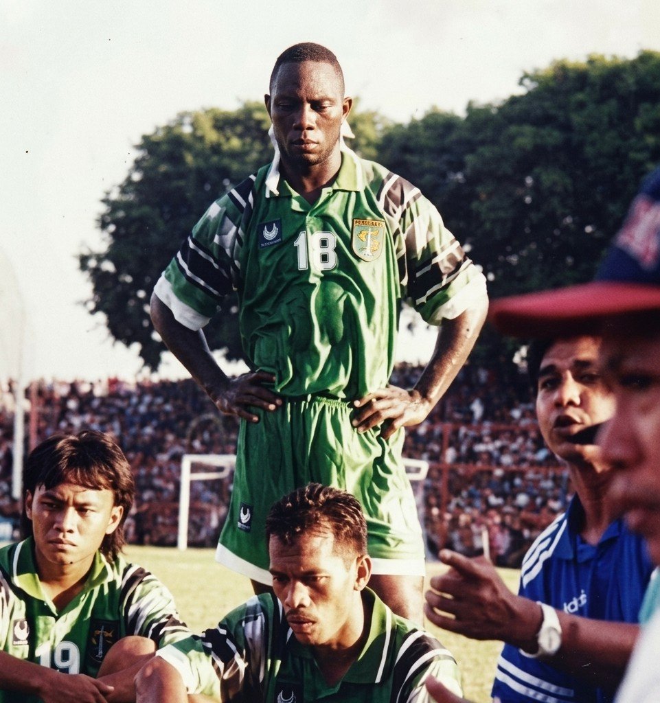 StatsRawon's tweet photo. Jacksen F. Tiago bertolak pinggang sedangkan Eri Irianto dan Yusuf Ekodono duduk sembari mendengarkan pelatihnya, Rusdy Bahalwan, memberikan arahan dalam sebuah laga pra-musim 1996/97 di Stadion Gelora 10 November Tambaksari, Surabaya.

Terlihat Tribun Kidul penuh sesak dipenuhi oleh ribuan pendukung Persebaya. Siapa dulu suka lihat dari tribun ini?

Dulu sebelum tahun 2000, pendukung Persebaya lebih menyebut mereka sebagai Arek yang disambung dengan akhiran daerah asalnya. Misalkan Arek Karmen (Karang Menjangan).