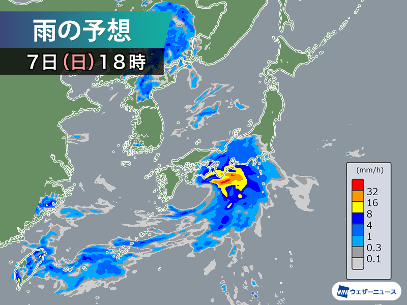 wni_jp's tweet photo. 【雨情報】
今日7日(日)は本州南岸を低気圧と前線が通過しています。

九州に強い雨を降らせた雨雲は、昼頃から四国太平洋側に流れ込んでいます。夕方にかけて近畿南部でも強まる雨に注意が必要です。
https://t.co/HkIl2Al6KN https://t.co/qdkR2wQjJa