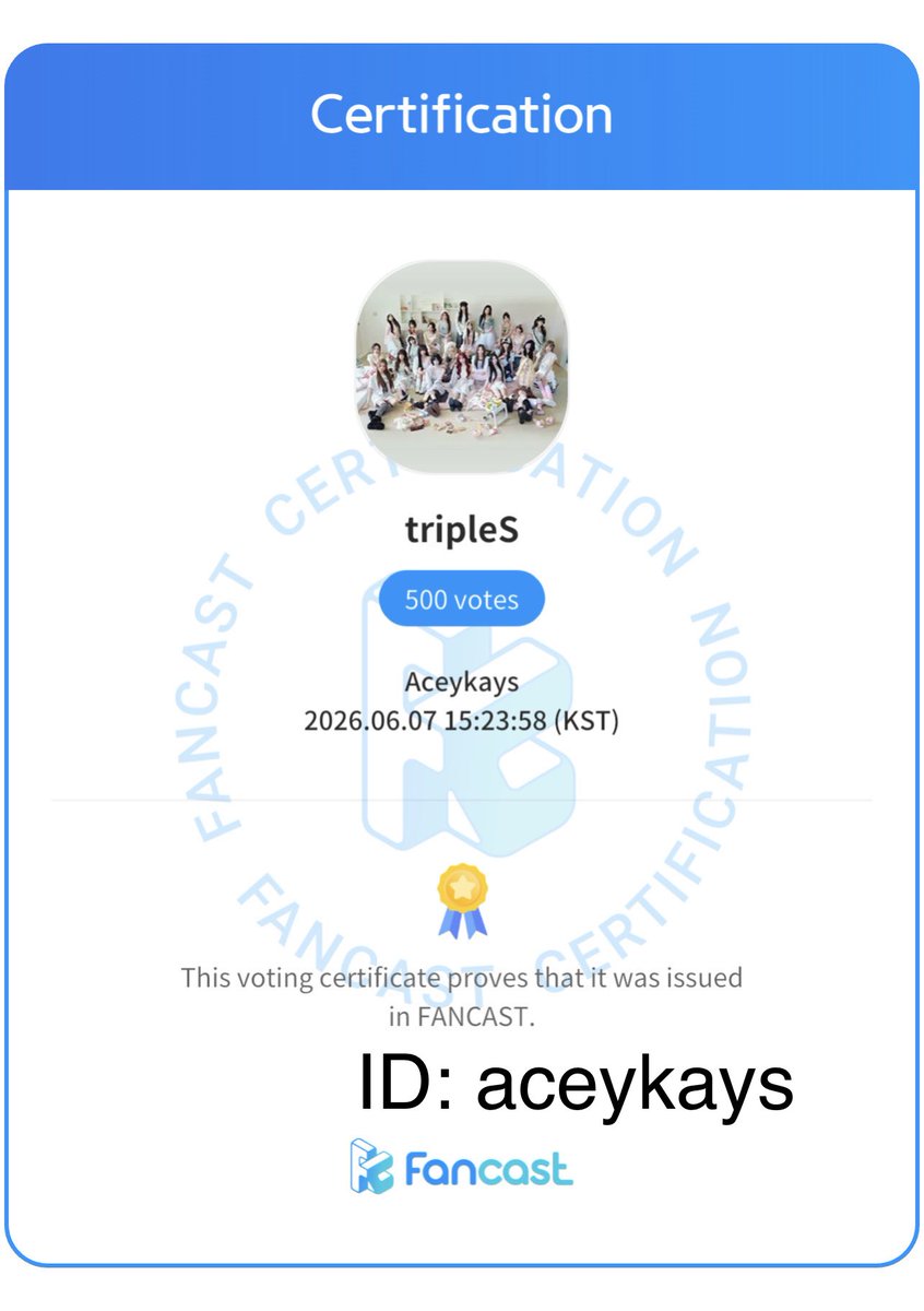 aceykays's tweet photo. @tripleSvotes Tier 1 2 entries
Tier 2 1 entry
ID aceykays https://t.co/znDyUIUnK3