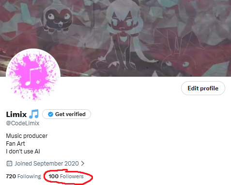 CodeLimix's tweet photo. Thankyou everyone for 100 followers!!

To celebrate I'll be giving a sneak peek of my first Vocaloid song https://t.co/CoiizjPjrH