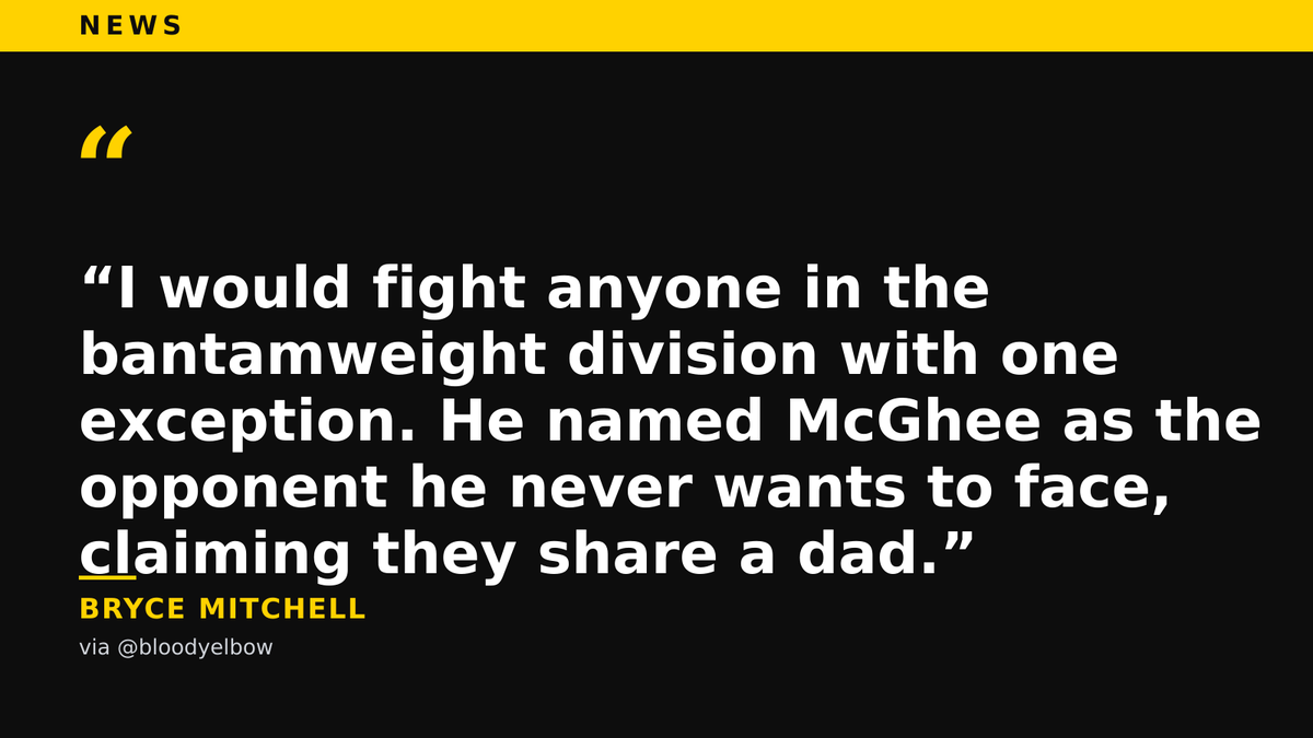 EverythinCombat's tweet photo. Bryce Mitchell claims he is biological brother of fellow bantamweight Marcus McGhee through estranged fathers. (via @bloodyelbow) https://t.co/lwJqpfJpKm