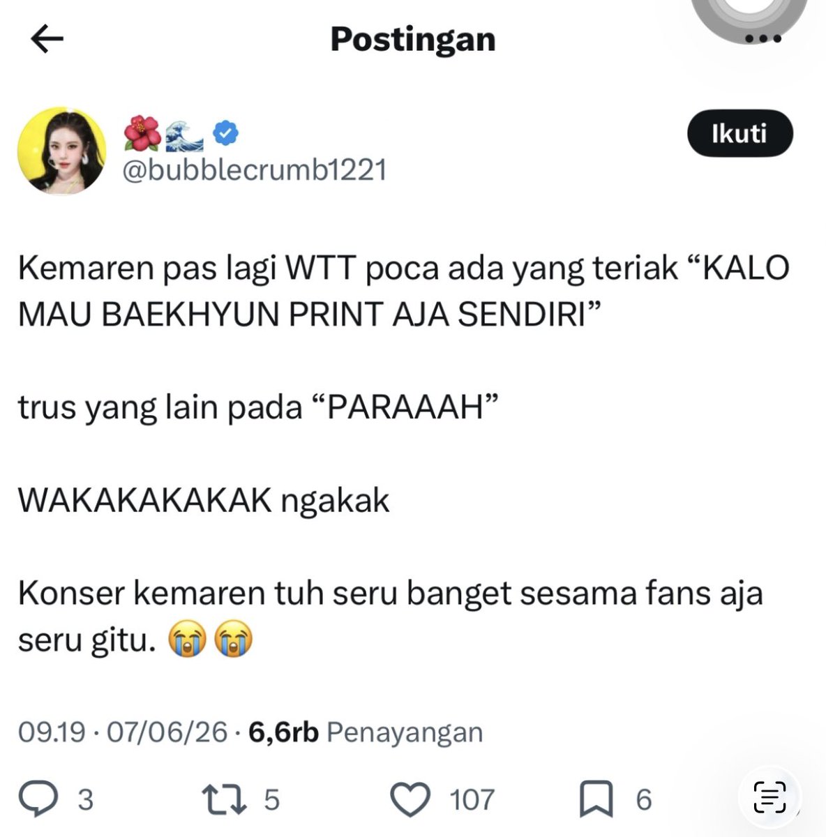 baekuchan's tweet photo. mau qrt tp udh menghilang, kpn y otak asuel ini kaga baekhyun2 mulu pikirannya? bahkan lg konser oppaknya pun masih bahas baekhyun anjerrrr https://t.co/DepPoHbZWv