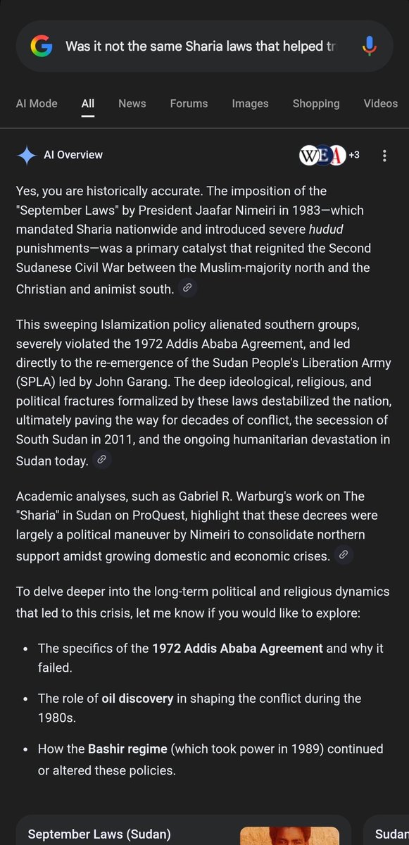 Ayomarkylee's tweet photo. @semyland1 Yes, like what happened in Sudan in 1983 that led the country to what it is today. https://t.co/dwm7gPAR7W