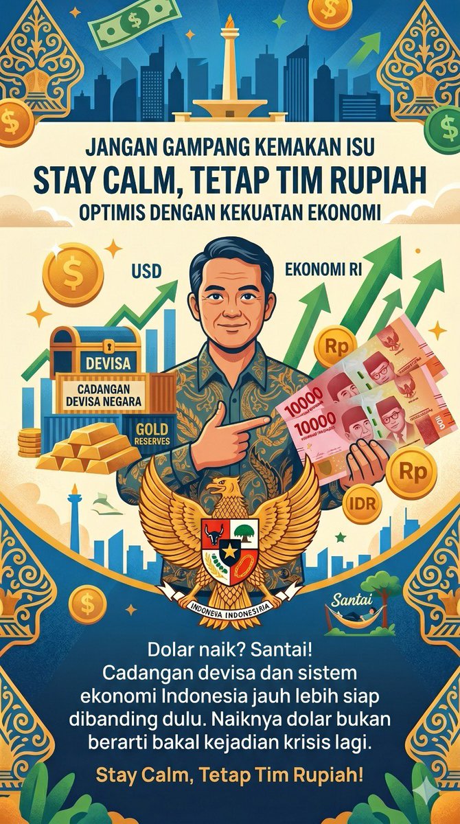 icus9197's tweet photo. Ada yang bilang simpan dolar lebih aman tapi lupa kalau nilainya juga bisa turun drastis 😕 jadi lebih baik pahami dulu kebutuhan diri sendiri dan tetap Cinta Rupiah https://t.co/CCG1V9v77I