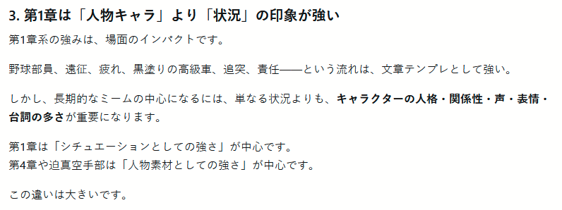 mitsuki_denden's tweet photo. やっぱ長く続くコンテンツはキャラが重要だってはっきりわかんだね．

※以下は ChatGPT の出力 https://t.co/ZqTJiZWLf7