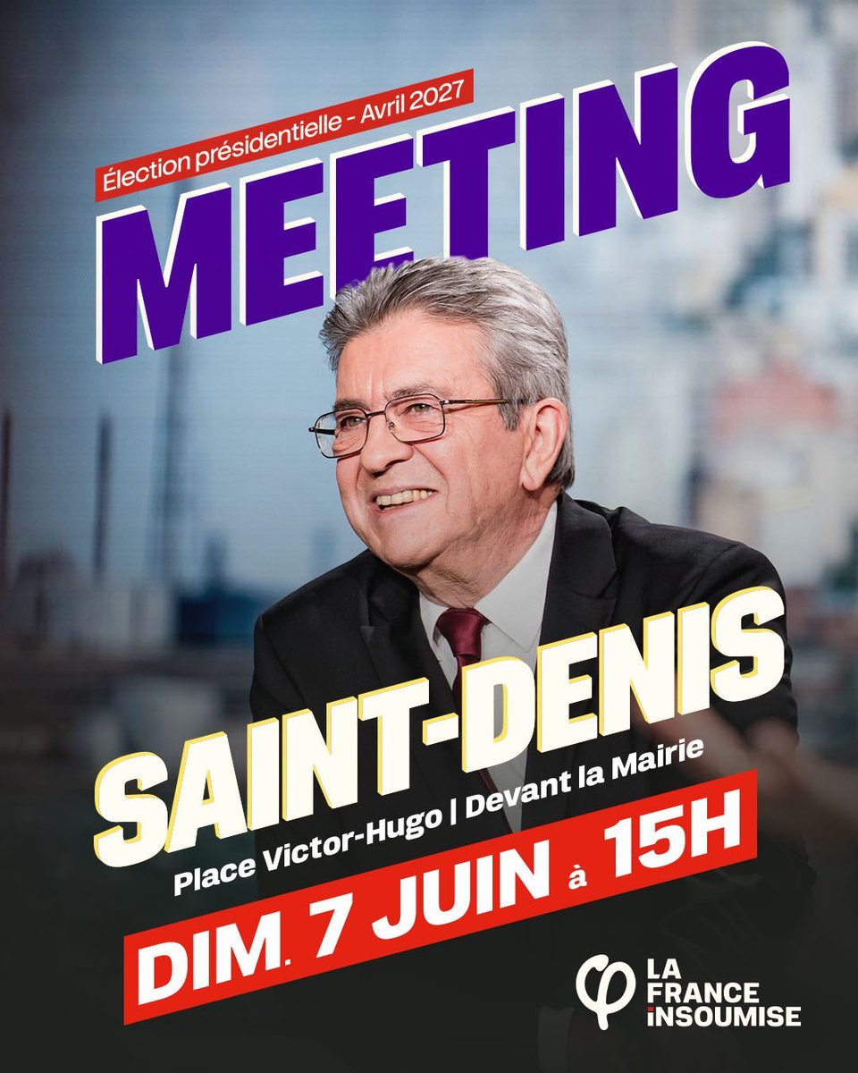 ManonAubryFr's tweet photo. A tout à l'heure !😀

#JLMSaintDenis 
#Melenchon2027 https://t.co/fP7iEdYsZs