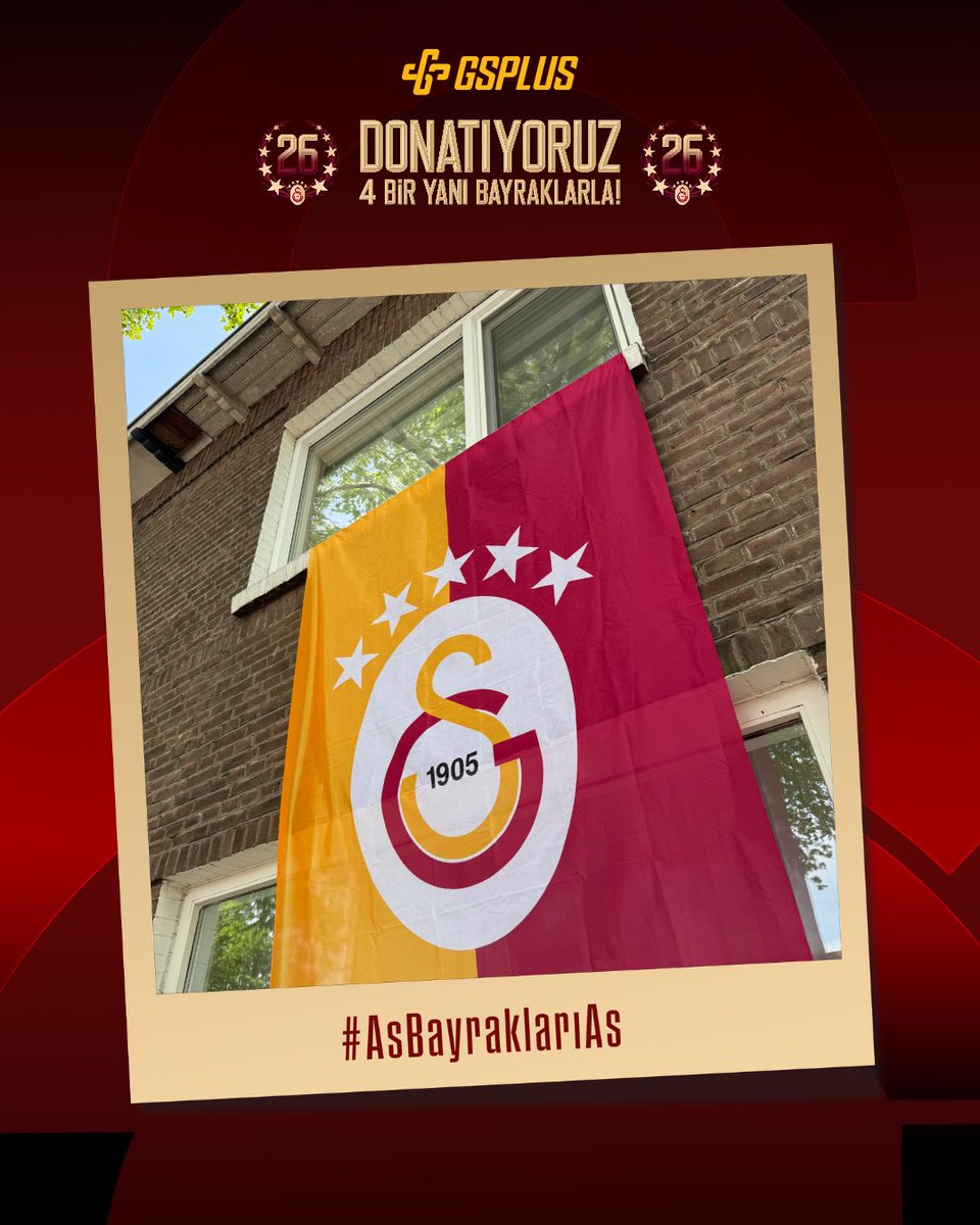 GalatasaraySK's tweet photo. 😍 Türkiye’nin ve dünyanın 4 bir yanını Galatasaray bayraklarıyla donatıyoruz!  💛❤️

📍 Hisarcık / Kütahya
📍 Muratpaşa / Antalya
📍 Küçükçekmece / İstanbul
📍 Dordrecht / Hollanda

Sen de bayrağını gururla as, fotoğrafını çek ve GSPlus uygulamasında lokasyonunu yazarak yükle; yayınlayalım!

📲 #AsBayraklarıAs