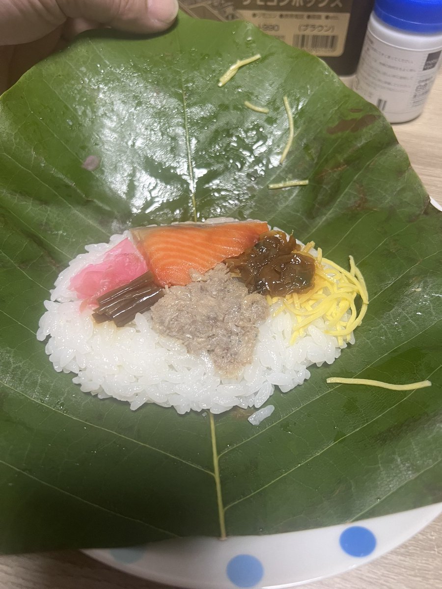 ryochaaaa's tweet photo. 今年も朴葉寿司頂きました！
結構沢山頂いたので美味しく頂きましたよ笑
匂いがちょっと薄かったのが気になりましたがマスも入っててものすごく美味しかった笑

また食べたい🤤
#朴葉寿司 https://t.co/VFUYWK5Fin
