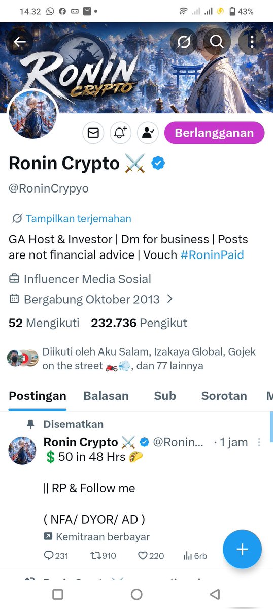 elok775's tweet photo. @RoninCrypyo Done https://t.co/YlmI7IYNRB